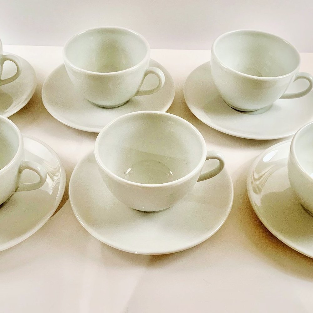 APILCO EXPRESSO PORCELAIN CUP & SAUCERS-Set of 6